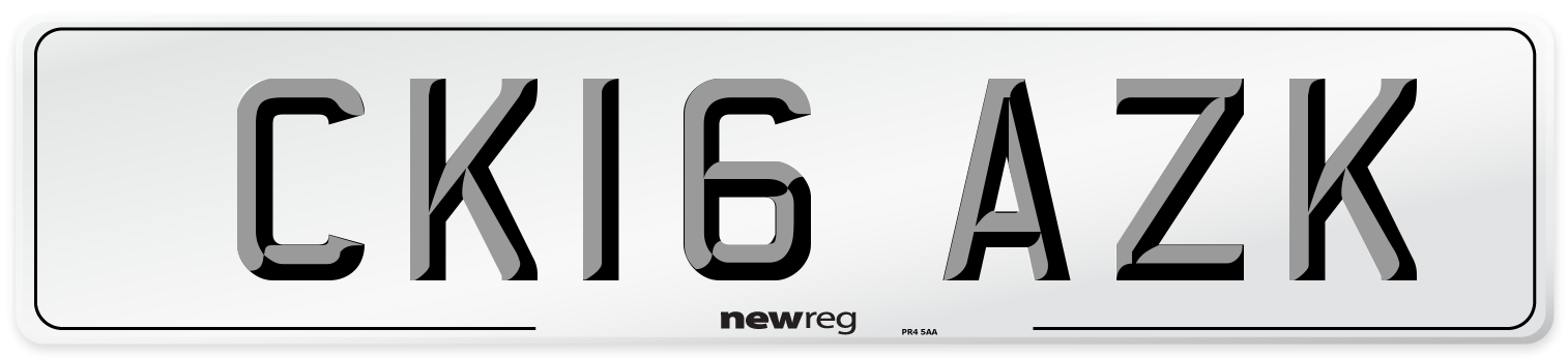 CK16 AZK Number Plate from New Reg